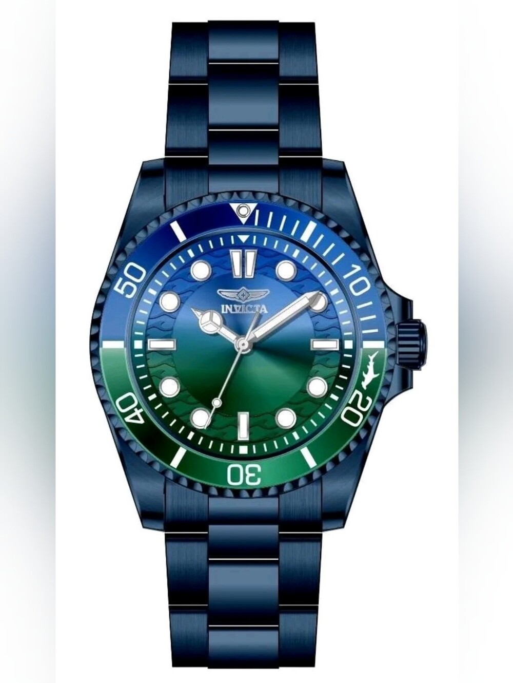 Invicta ⌚️ Pro Diver Kromatyk 43mm Blue Steel Watch Gradient Green Dial 50966 - Picture 4 of 11
